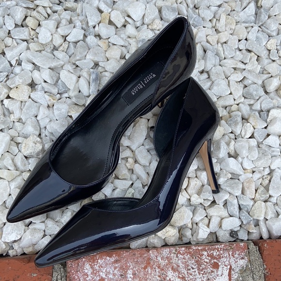 White House Black Market Black Patent Leather D’Orsay Pumps Heels SZ 8.5 NEW - Picture 10 of 12
